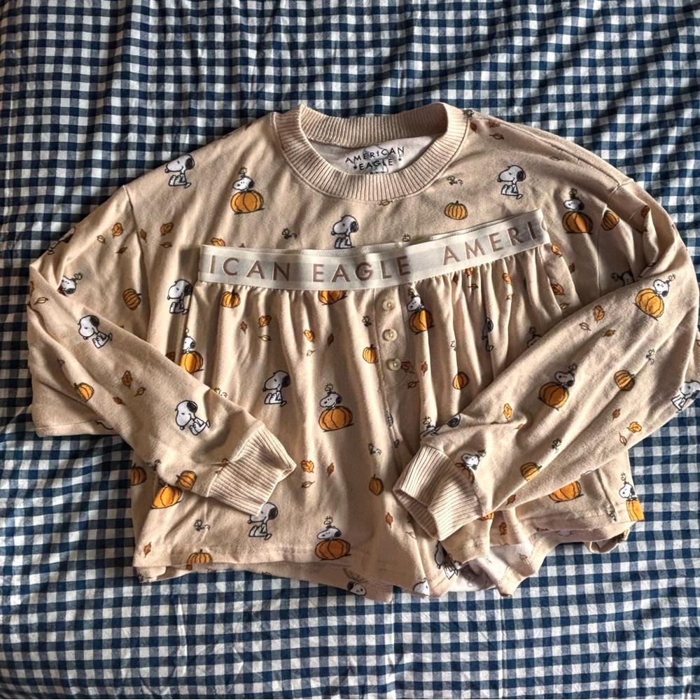 American Eagle Snoopy PJ Set